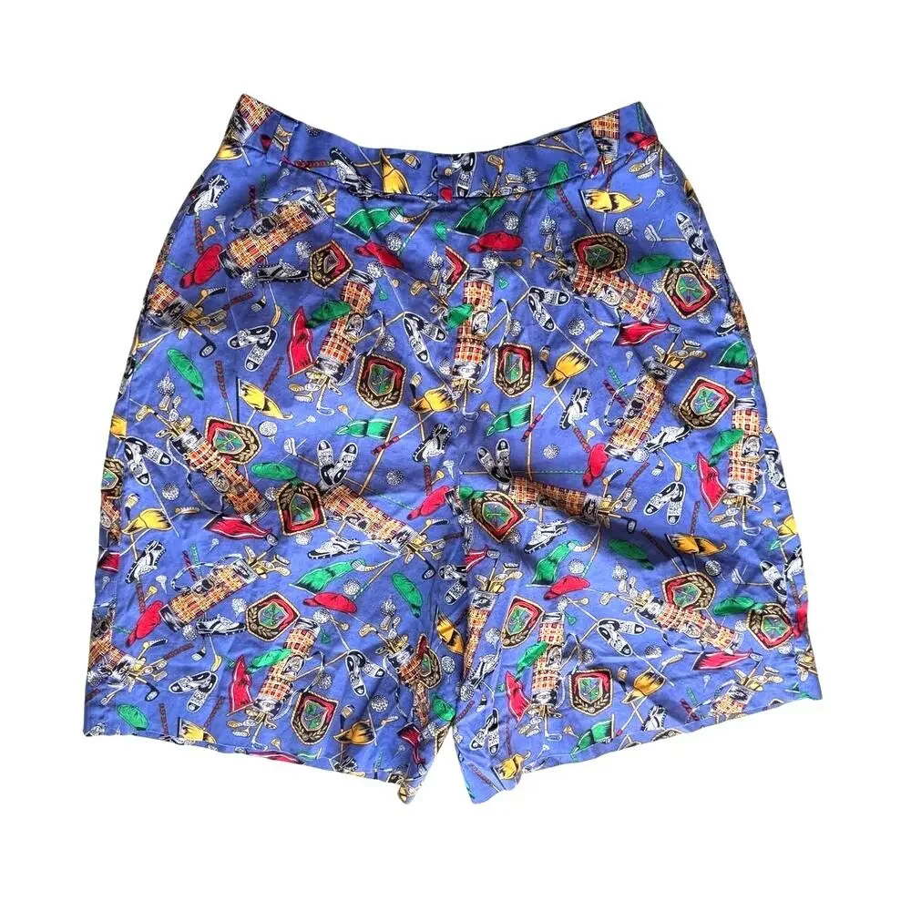 Vintage Jean Bell Golf Print Bermuda Shorts Size Small - Picture 2 of 5